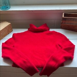 Classic Cashmere Red Turtleneck Women's Sweater size Medium Apt 9 Brand